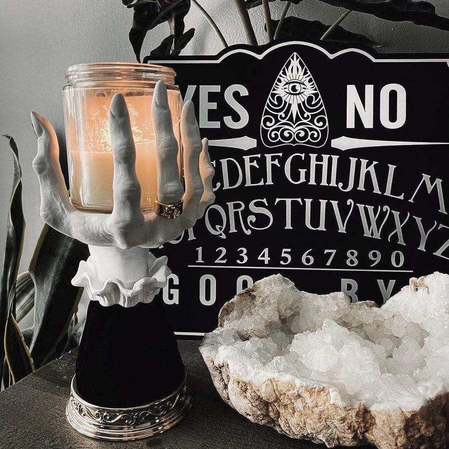 Halloween Resin Witch Hand Candle Holder - Image 1