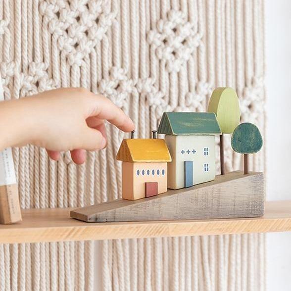 Nordic Wooden Miniature Hilly Neighborhood Home Decor - Image 2