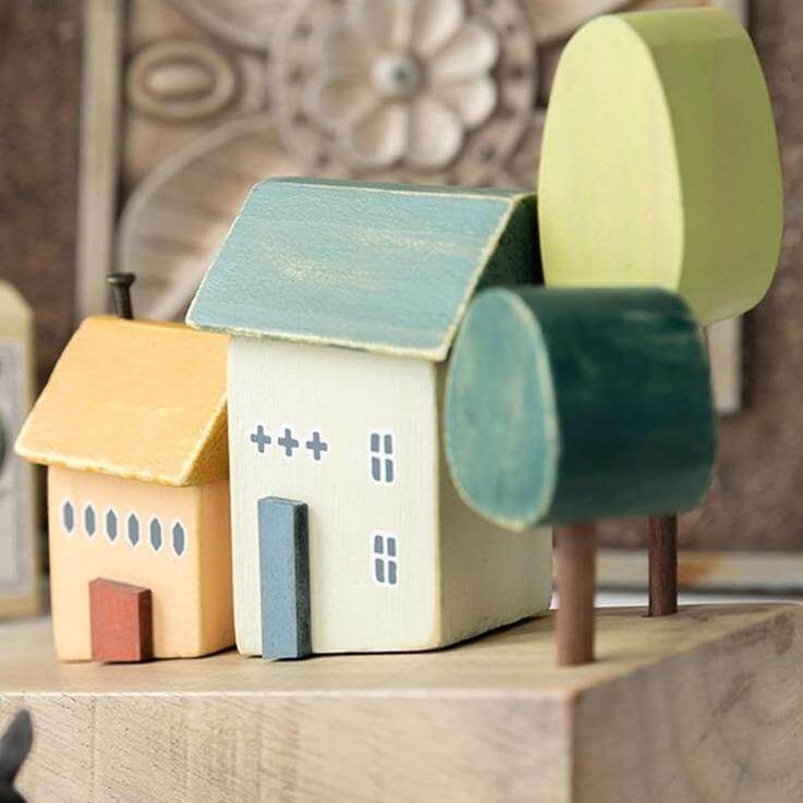Nordic Wooden Miniature Hilly Neighborhood Home Decor - Image 5