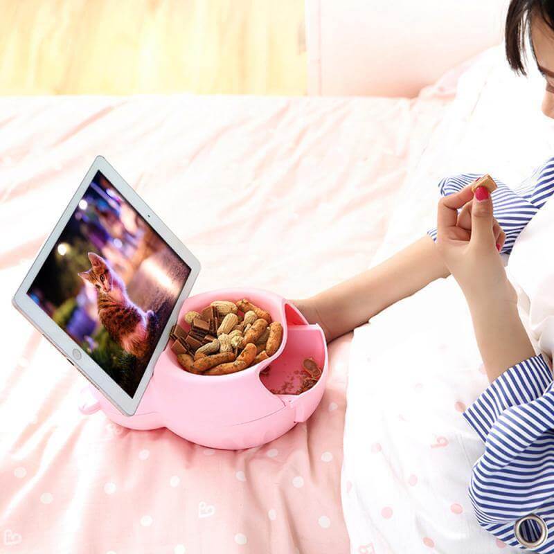 Lazy Snack Bowl with Phone Holder - MaviGadget