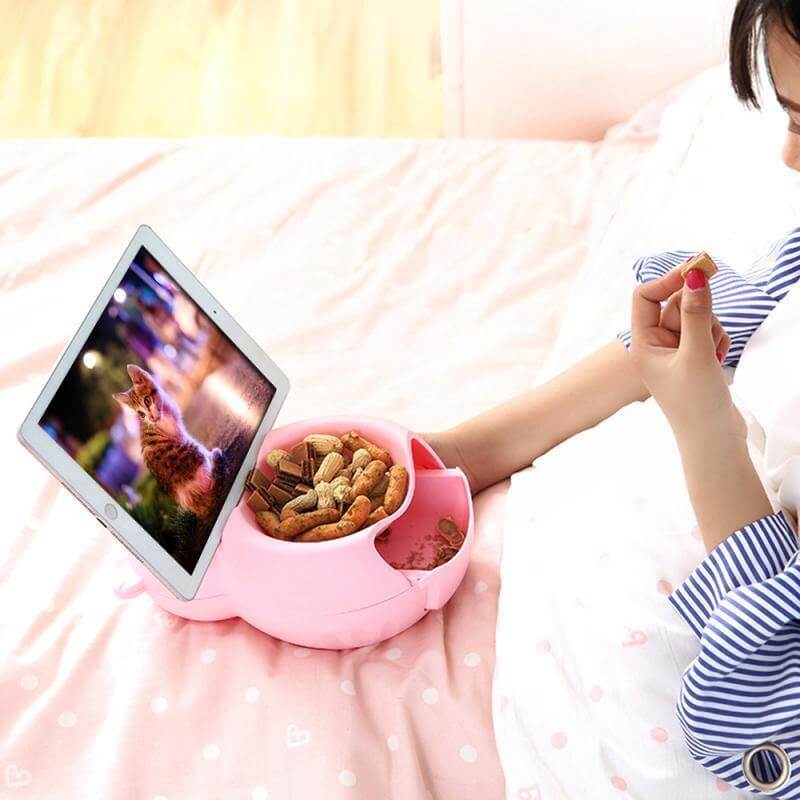 Lazy Snack Bowl with Phone Holder - Image 1