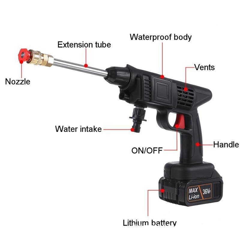 High Pressure Electric Cordless Car Washer Gun - MaviGadget