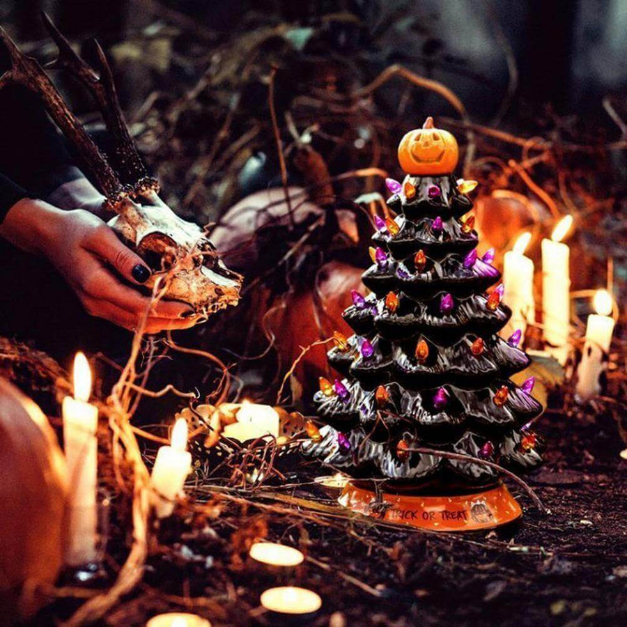LED Light Halloween Pumpkin Ornament Tree - Image 1