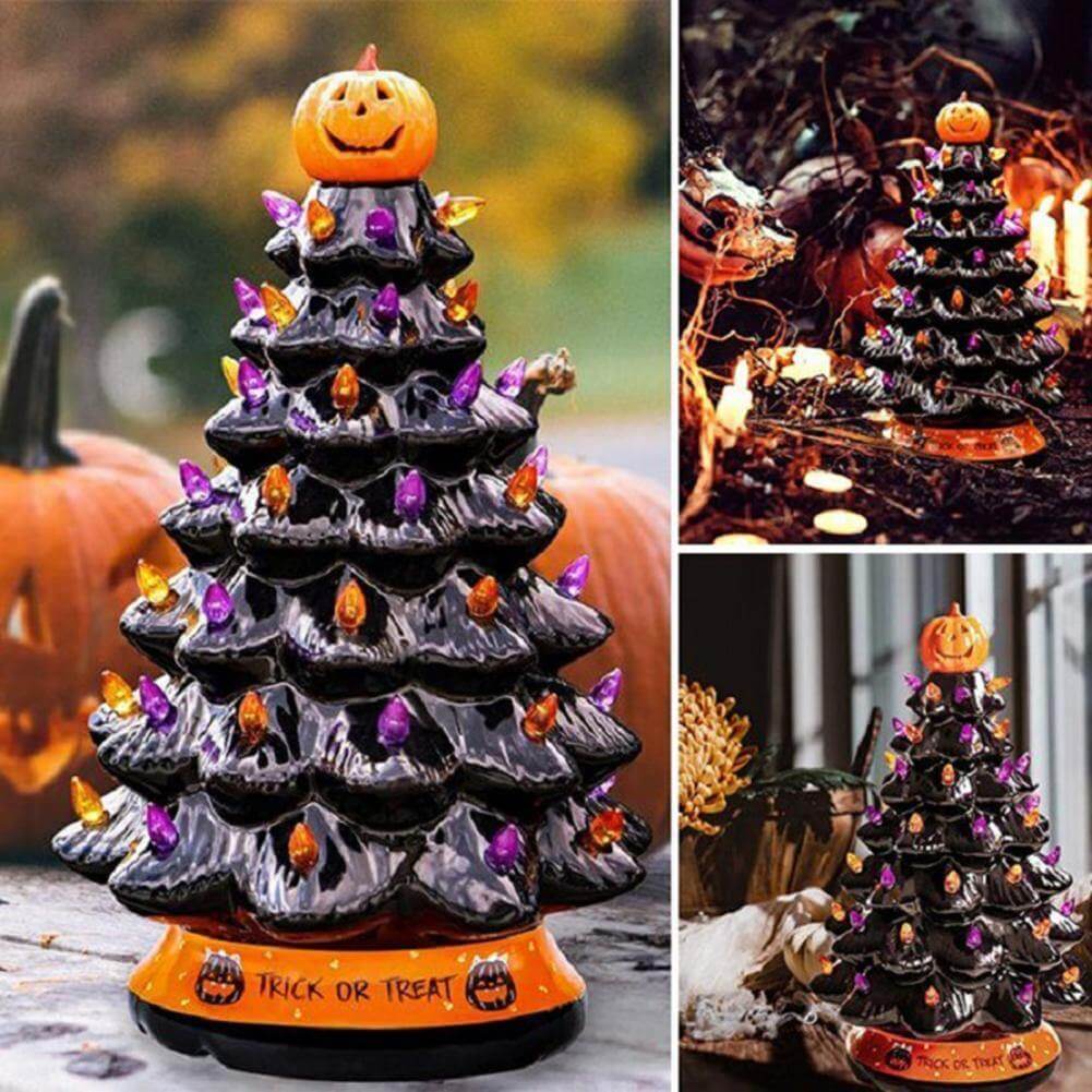 LED Light Halloween Pumpkin Ornament Tree