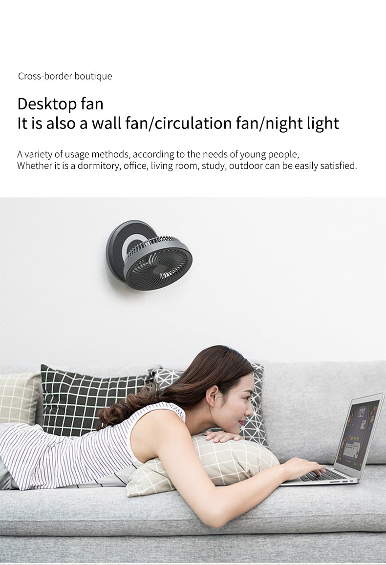 Portable Wireless Foldable Fan Night Lamp - Image 5