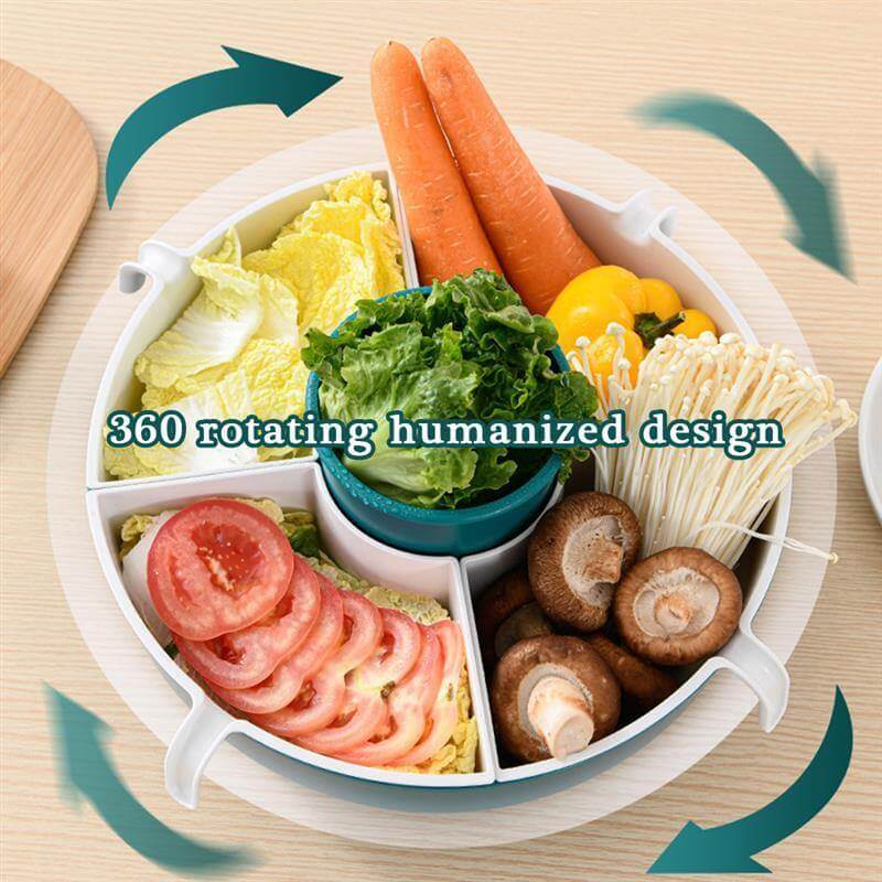 Rotatable Vegetable Drain Basket Serving Tray - Image 4