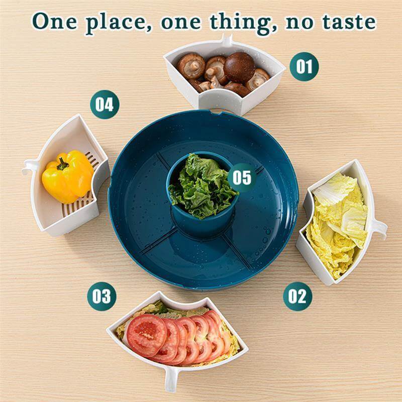 Rotatable Vegetable Drain Basket Serving Tray - Image 1