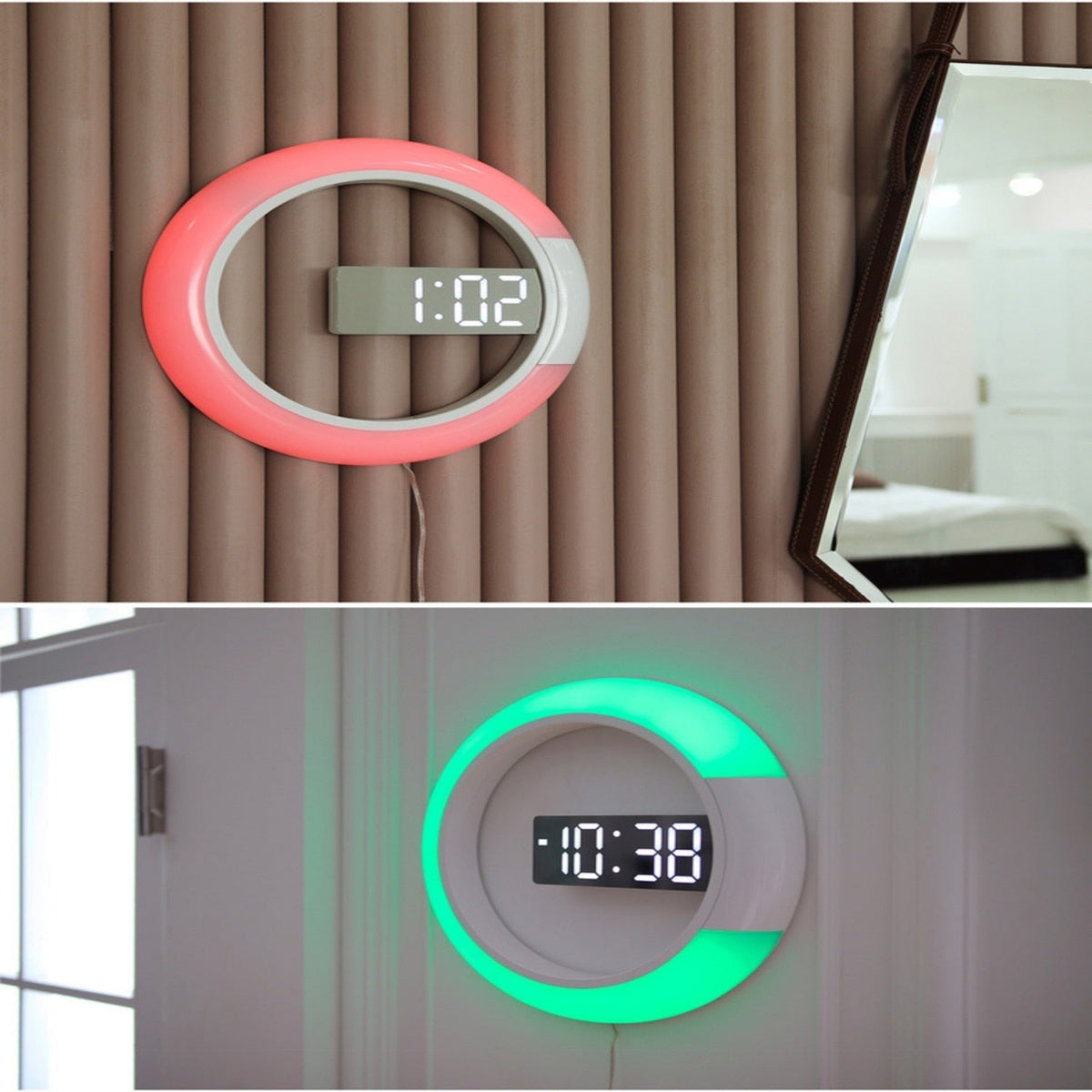 LED Ring Lamp Wall Clock