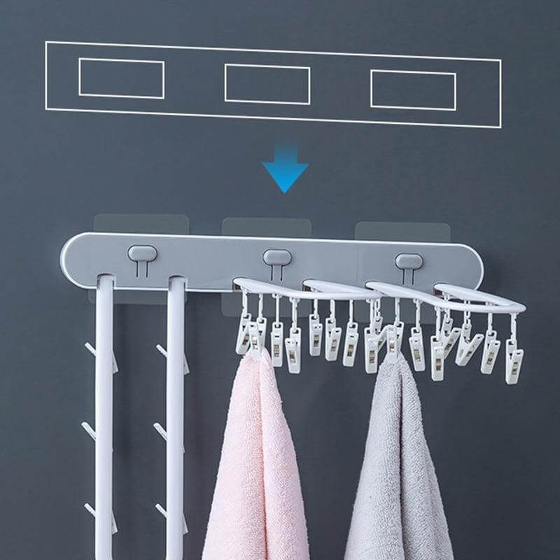 Wall-Mounted Folding Easy Drying Sock Hanger Rack