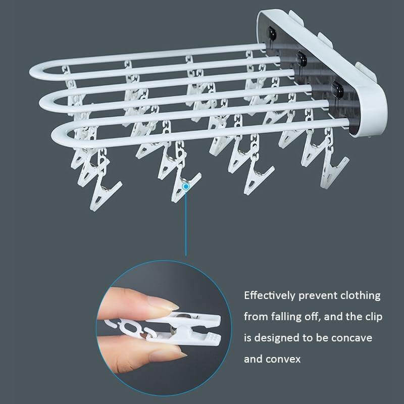 Wall-Mounted Folding Easy Drying Sock Hanger Rack - Image 2