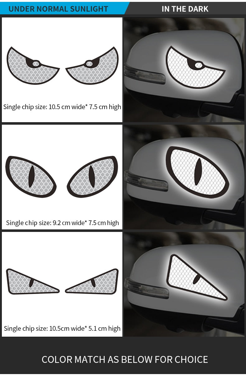 Luminous Eyes Reflective Car Stickers - Image 1