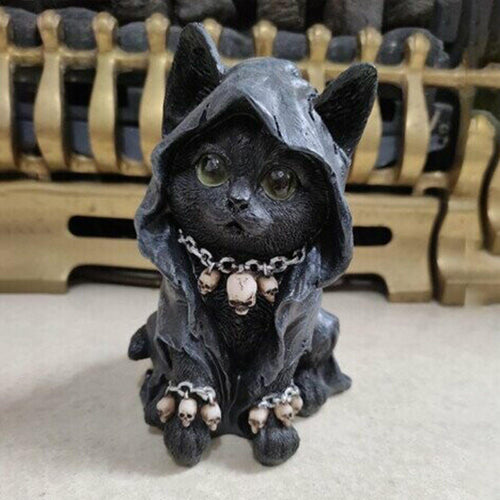 Resin Black Cat Statue Decor - Image 0