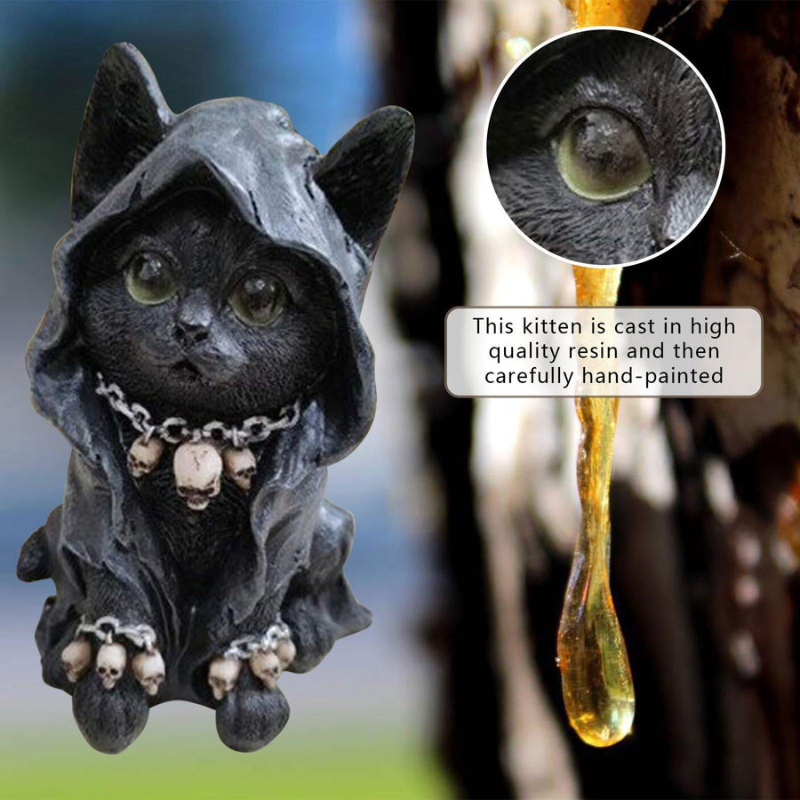 Resin Black Cat Statue Decor - Image 3