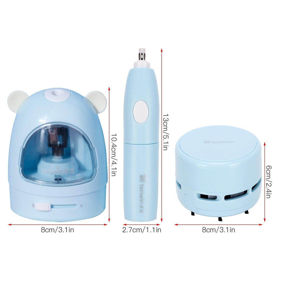 Electric Pencil Sharpener Vacuum Cleaner Stationery Set - Image 3