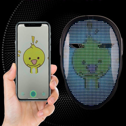 Led Luminous Face-Changing Bluetooth Glow Halloween Mask - Image 1
