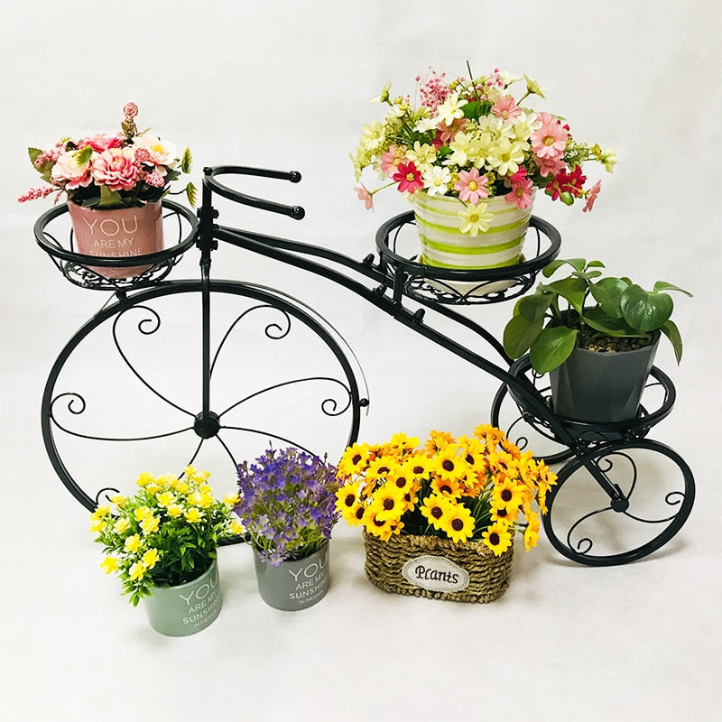 Nordic Multi-Layer Bicycle Metal Flower Holder - Image 1