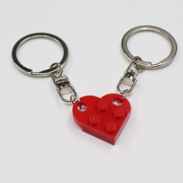 Couples Love Toy Brick Heart Keychain - Image 7