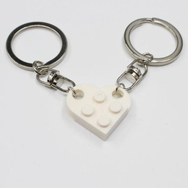 Couples Love Toy Brick Heart Keychain - Image 8