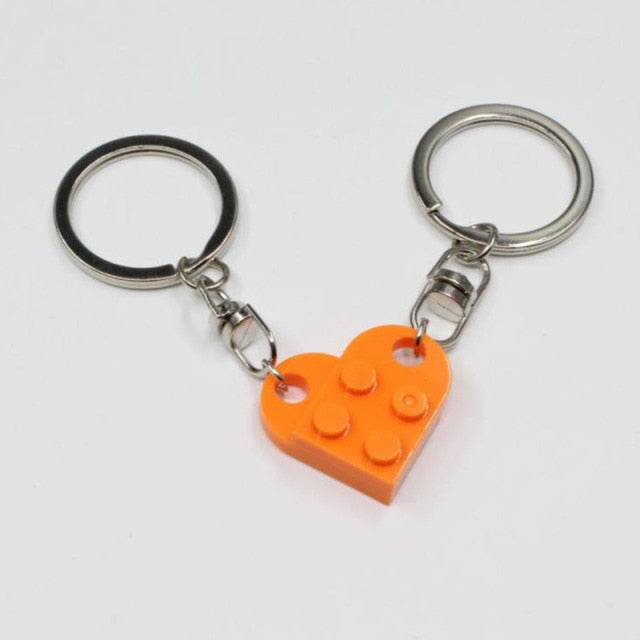 Couples Love Toy Brick Heart Keychain - Image 25