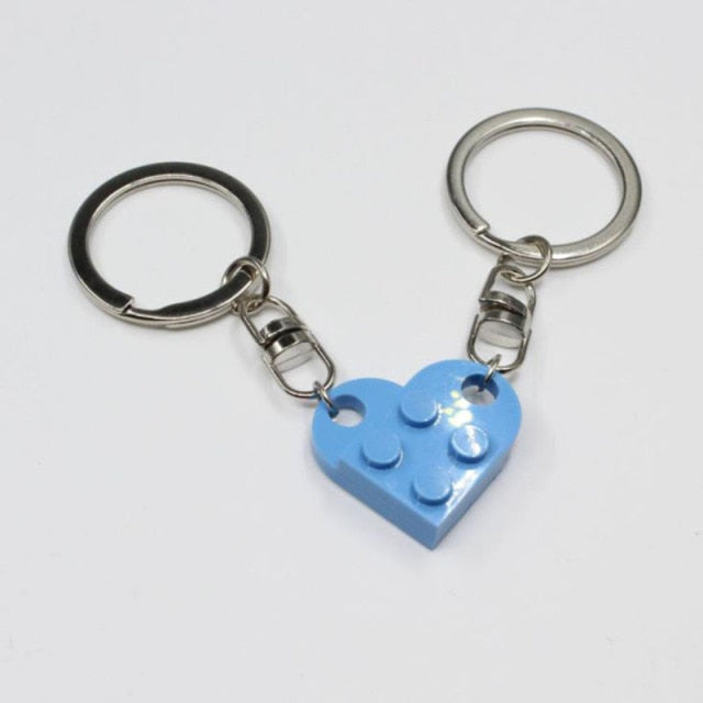 Couples Love Toy Brick Heart Keychain - Image 27