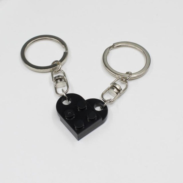 Couples Love Toy Brick Heart Keychain - Image 9