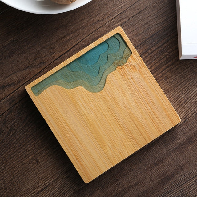 Water Art Insulated Bamboo Coasters - Image 11