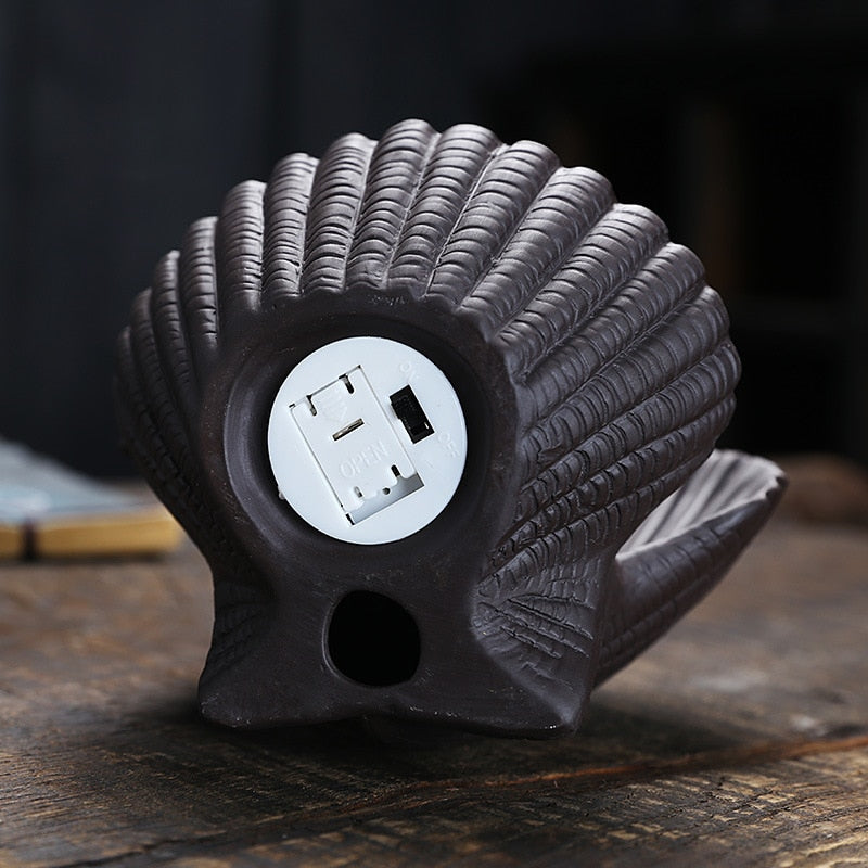 Ceramic Shell Incense Holder Led Lamp - Image 4