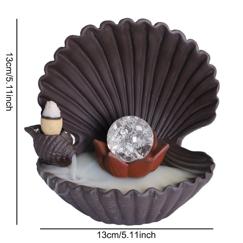 Ceramic Shell Incense Holder Led Lamp - Image 9