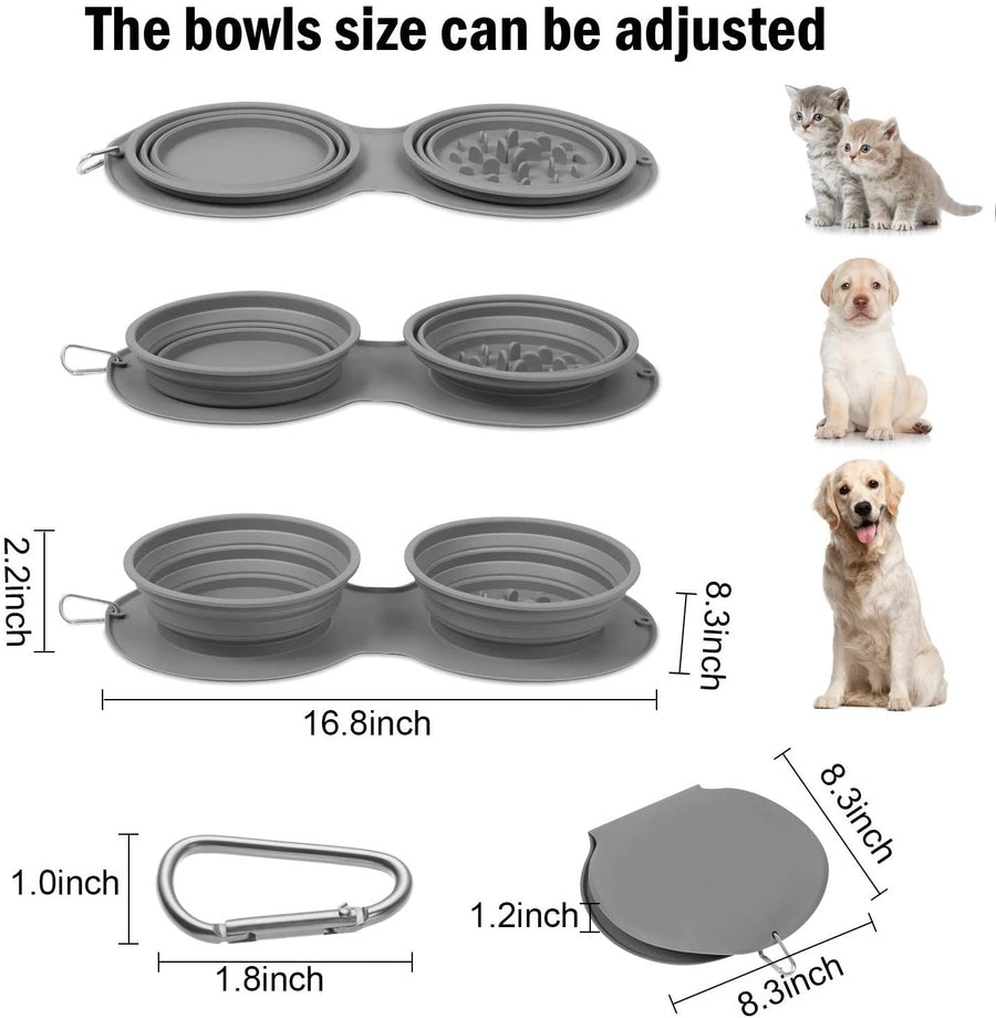 Foldable Travel Pet Double Feeding Bowl - Image 3