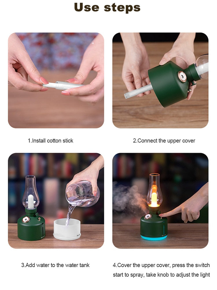 Retro Air Humidifier Wireless Aroma Diffuser Lamp