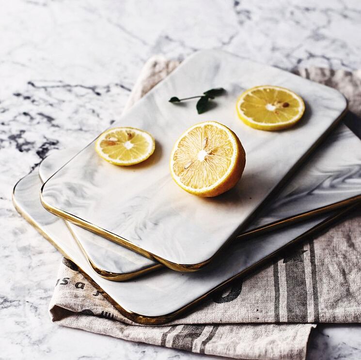 Elegant White Marble Ceramic Cutting Board - Image 0
