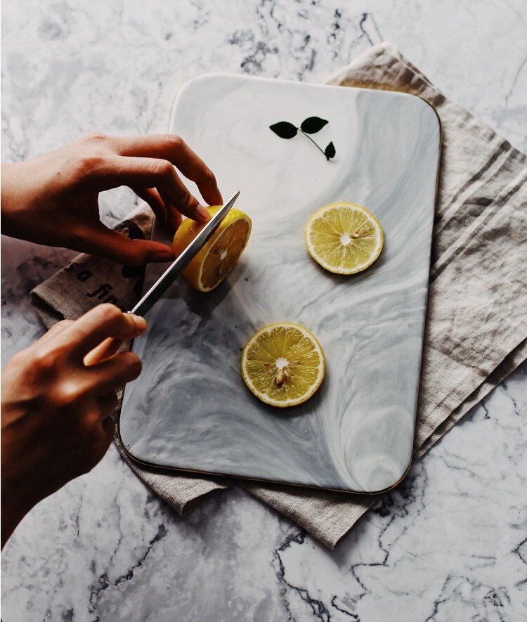 Elegant White Marble Ceramic Cutting Board - Image 7
