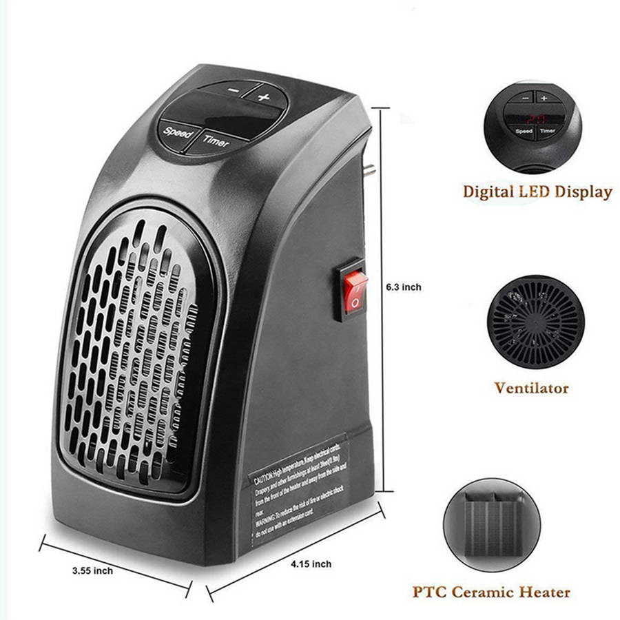 Simple Electric Wall Socket Heater Fan - Image 3