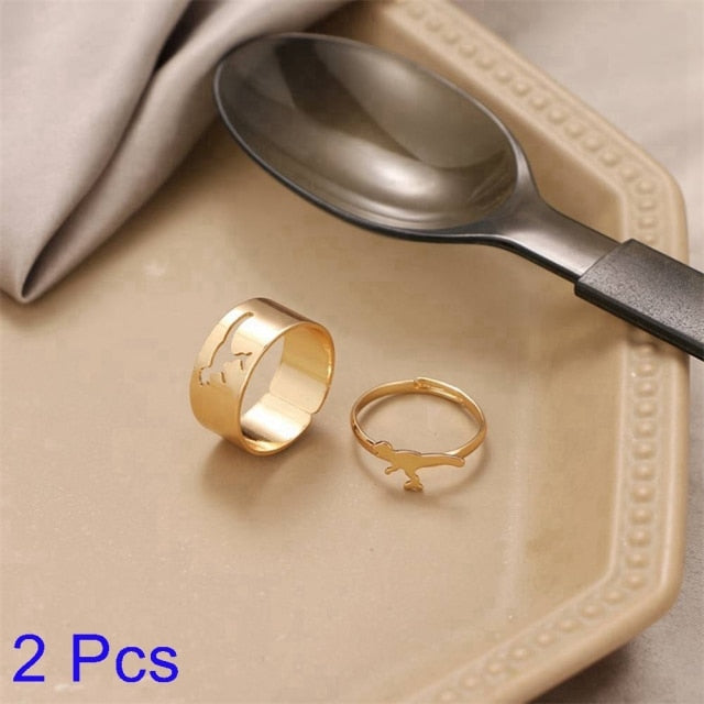 Creative Lovely Couples Matching Ring Set