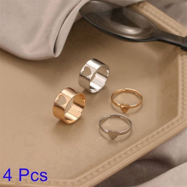 Creative Lovely Couples Matching Ring Set