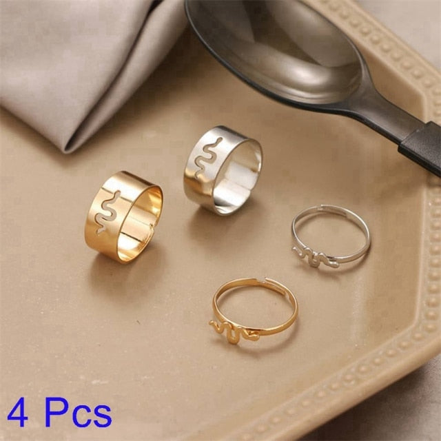 Creative Lovely Couples Matching Ring Set