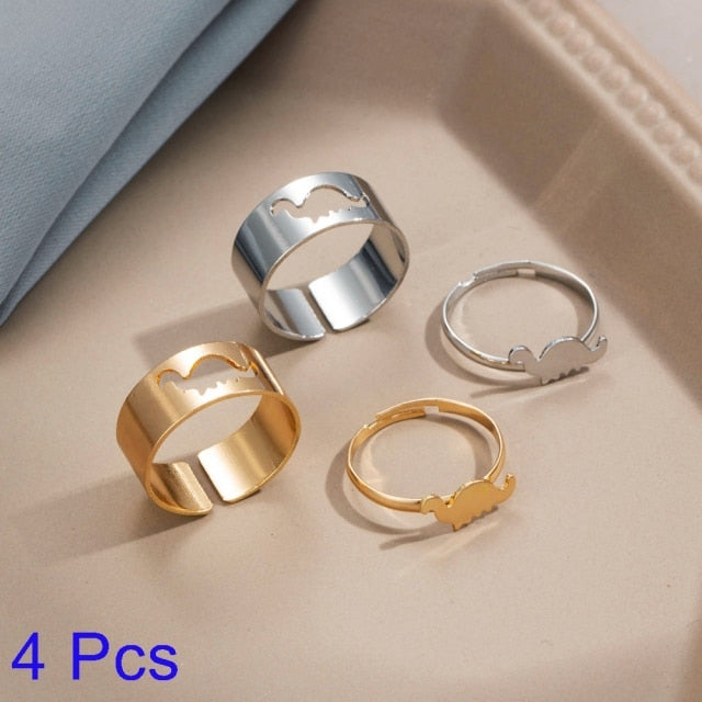 Creative Lovely Couples Matching Ring Set