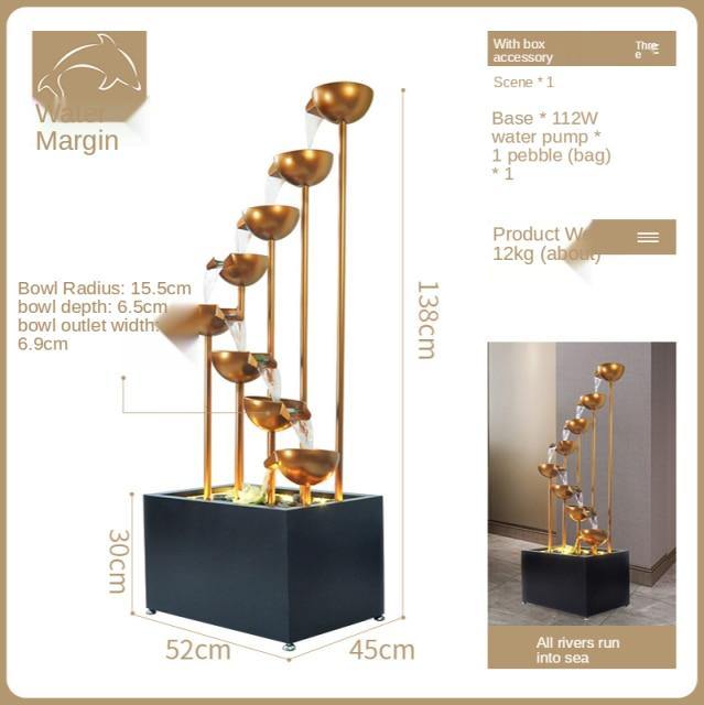 Elegant Large Minimalist Water Floor Fountain - Image 7