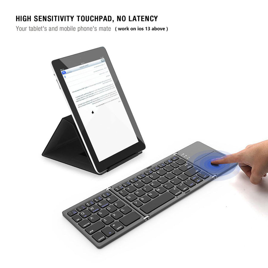 Universal Mini Foldable Wireless Keyboard with Touchpad - Image 6