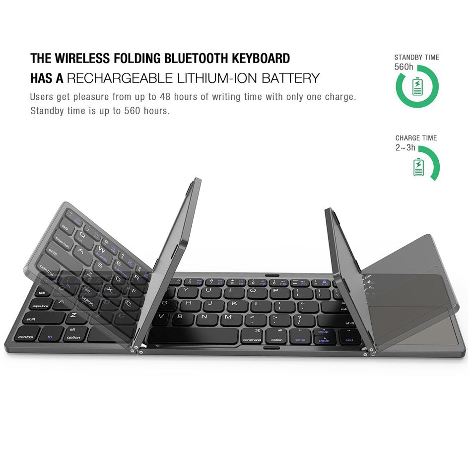 Universal Mini Foldable Wireless Keyboard with Touchpad