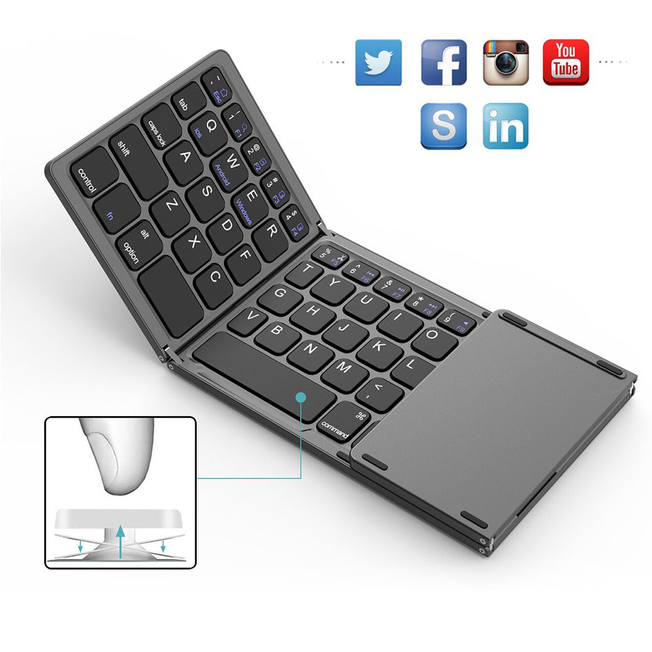 Universal Mini Foldable Wireless Keyboard with Touchpad