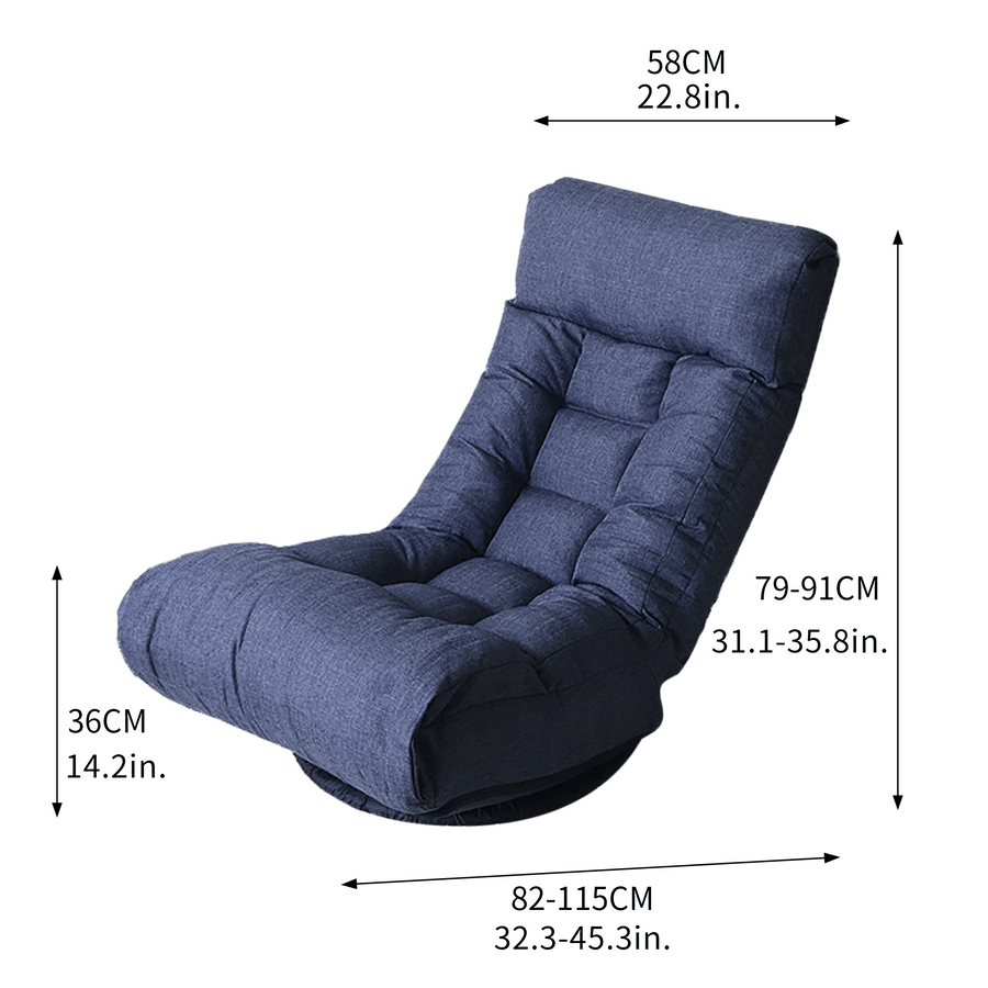 Multi-Functional Reclining Single Floor Chair with Ottoman - Image 9