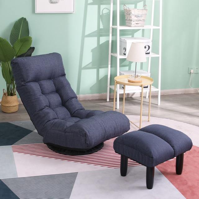 Multi-Functional Reclining Single Floor Chair with Ottoman - Image 0