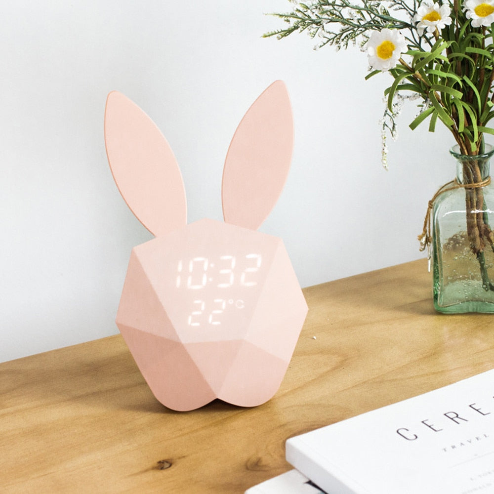 Cute Rabbit USB Alarm Clock Led Light