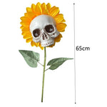 Halloween Scary Sunflower Skull