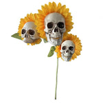 Halloween Scary Sunflower Skull