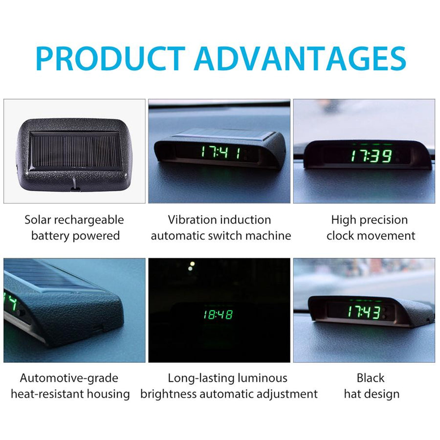 Solar Powered Car Dashboard Digital Clock - Image 1