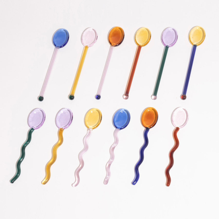 Fun Wavy Glass Dessert Spoons - Image 3