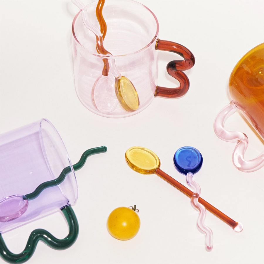 Fun Wavy Glass Dessert Spoons - Image 1