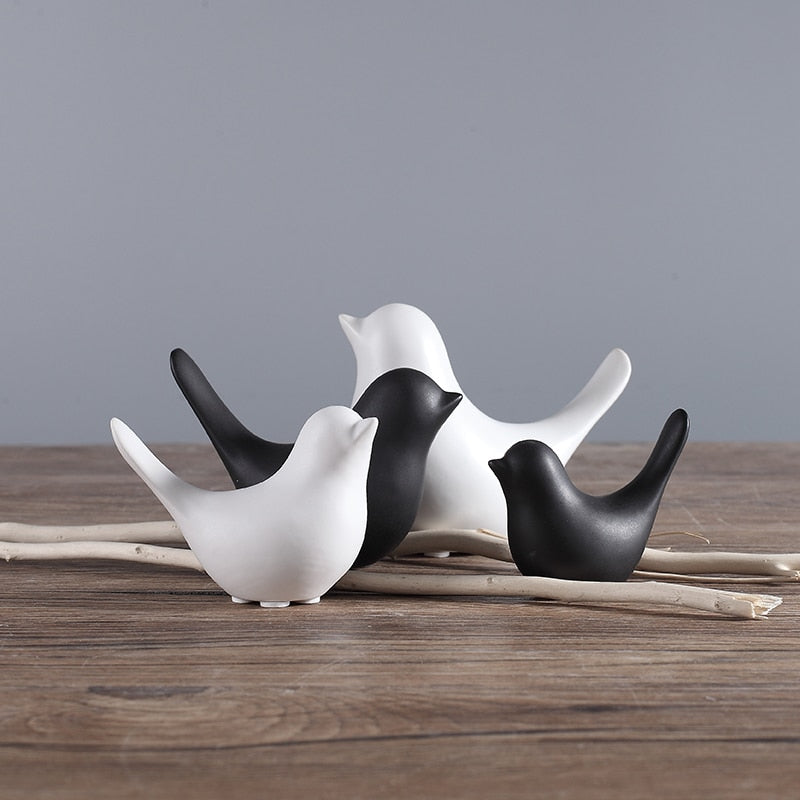 Nordic Creative Ceramic Bird Figurines - Image 1